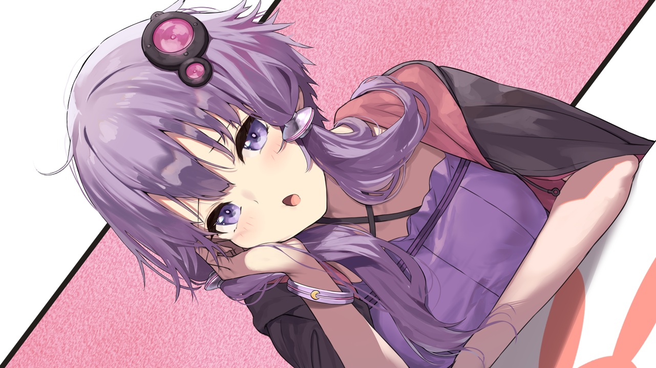 blush, close, hood, long_hair, purple_eyes, purple_hair, twintails, vocaloid