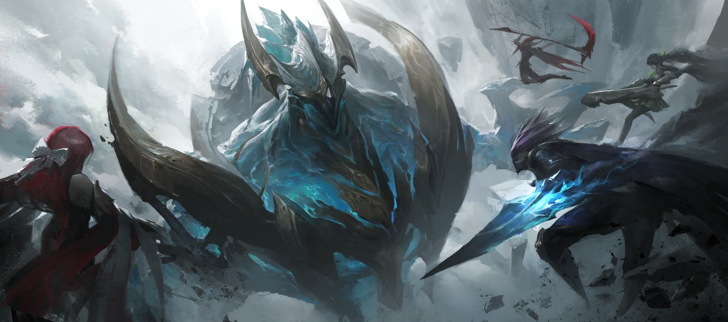 arena_of_valor, armor, black_hair, bow, group, leo-dont-want-to-be-a-painter, long_hair, pantyhose