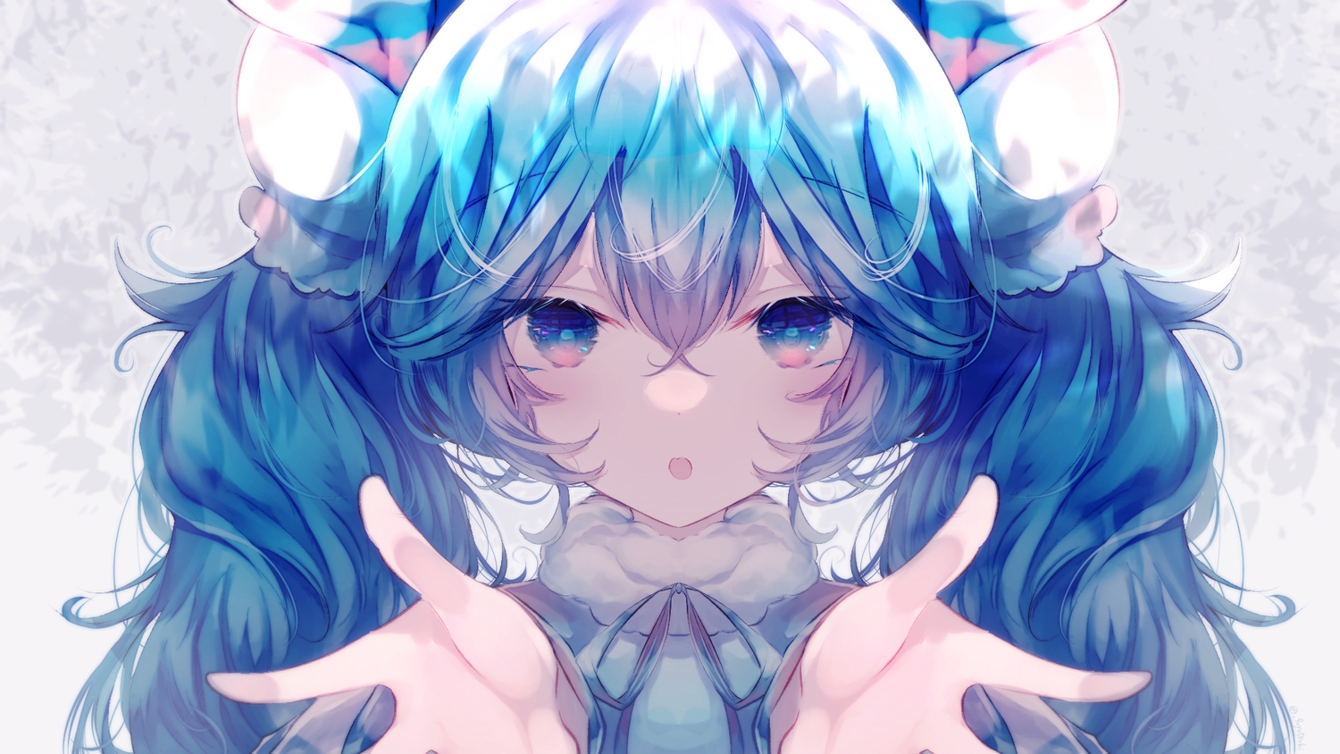 blue_eyes, blue_hair, close, fuyuzuki_gato, hatsune_miku, polychromatic, twintails, vocaloid