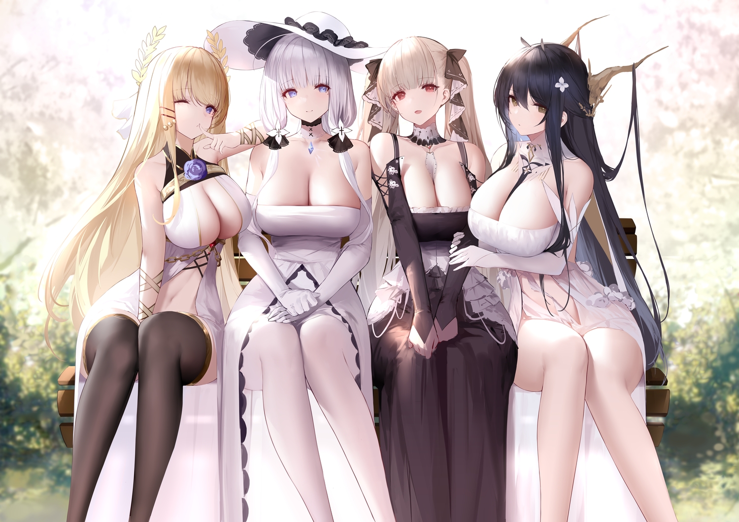 anthropomorphism, an_yasuri, azur_lane, dress, formidable_(azur_lane), goth-loli, group, illustrious_(azur_lane)