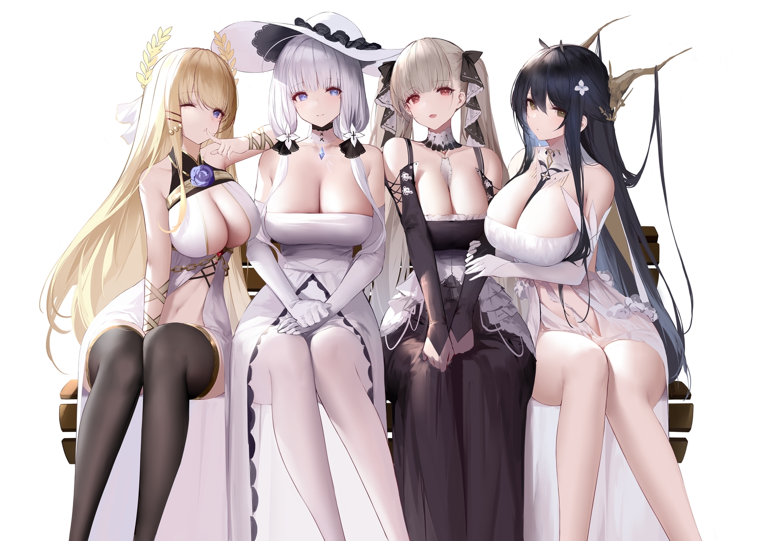 anthropomorphism, an_yasuri, azur_lane, dress, formidable_(azur_lane), goth-loli, group, illustrious_(azur_lane)