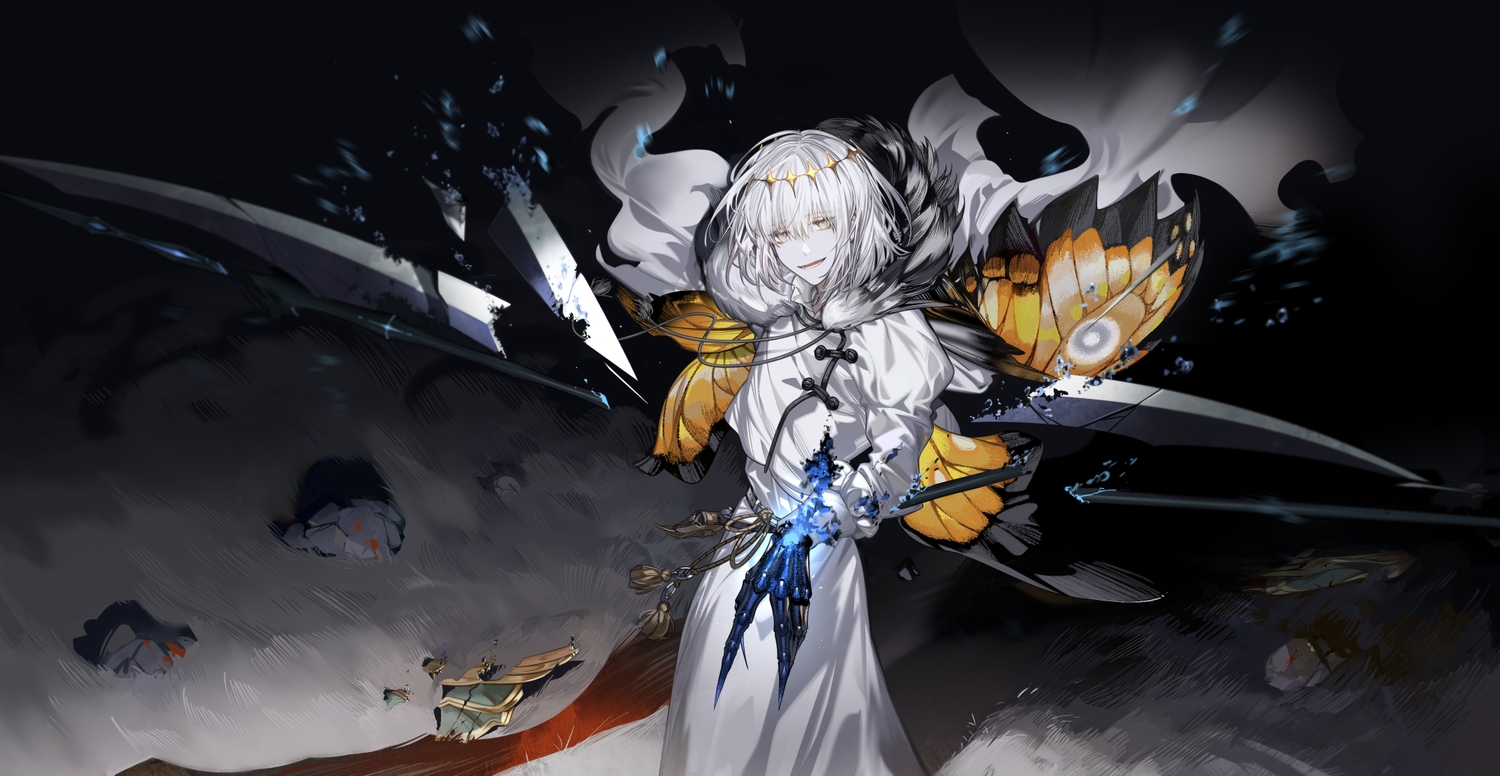 all_male, arlizi, fate/grand_order, fate_(series), gray_eyes, gray_hair, headdress, magic