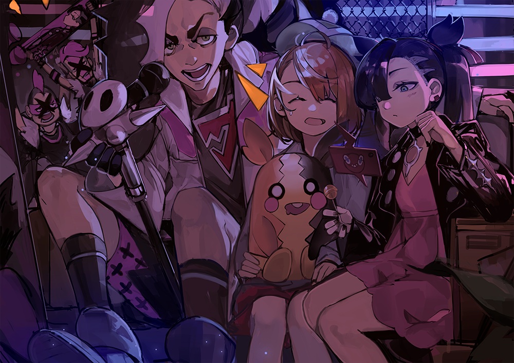 male, mary_(pokemon), morpeko, nezu_(pokemon), pokemon, rotom, saberiii, yuuri_(pokemon)