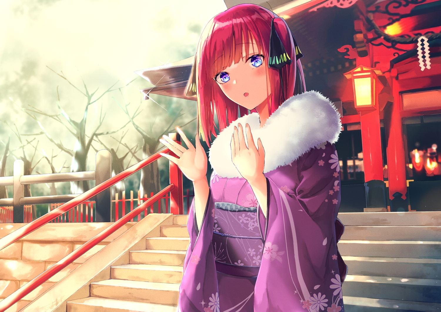 blue_eyes, blush, go-toubun_no_hanayome, japanese_clothes, kimono, kou_futoshi, nakano_nino, red_hair