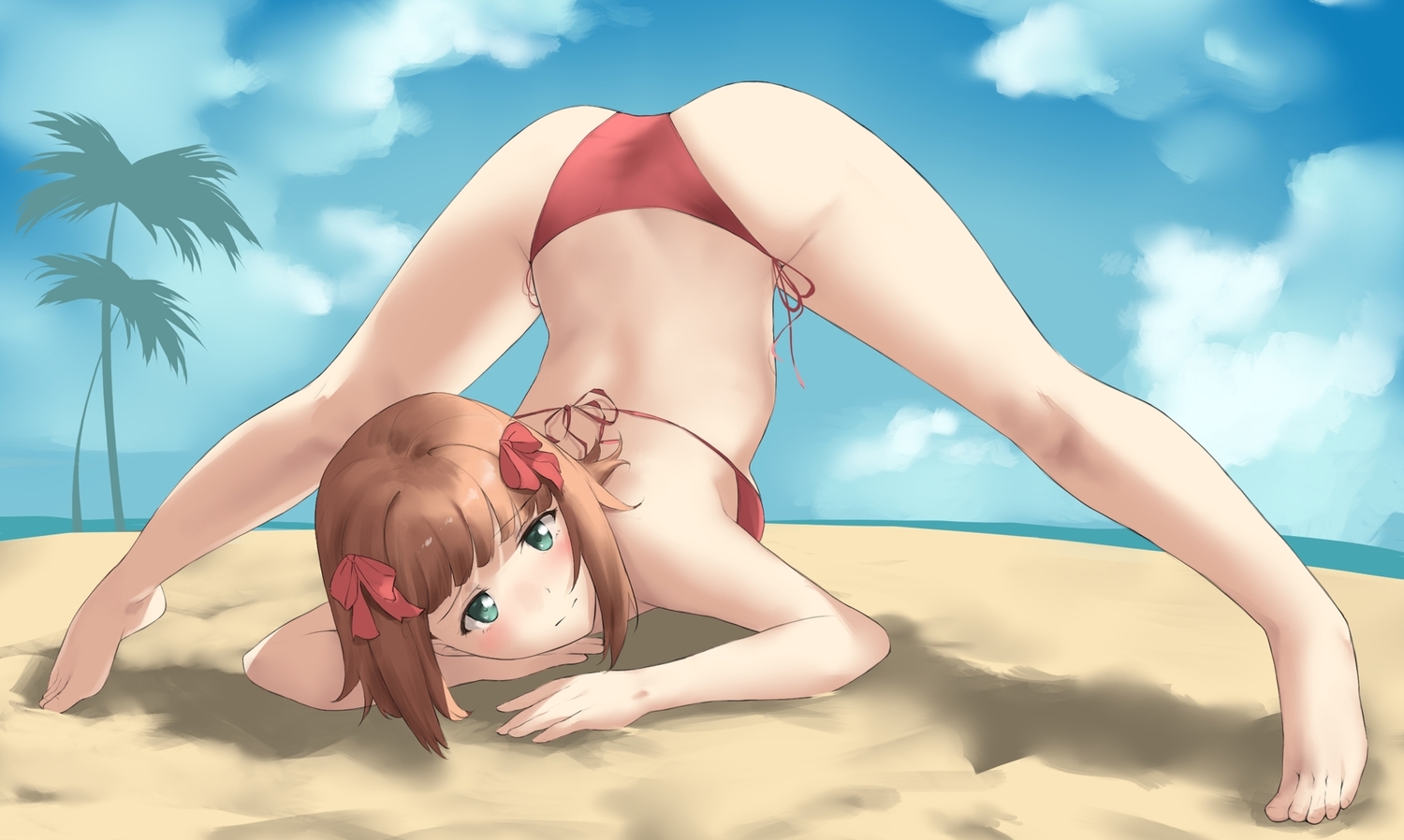 amami_haruka, bikini, den_(kur0_yuki), idolmaster, parody, swimsuit