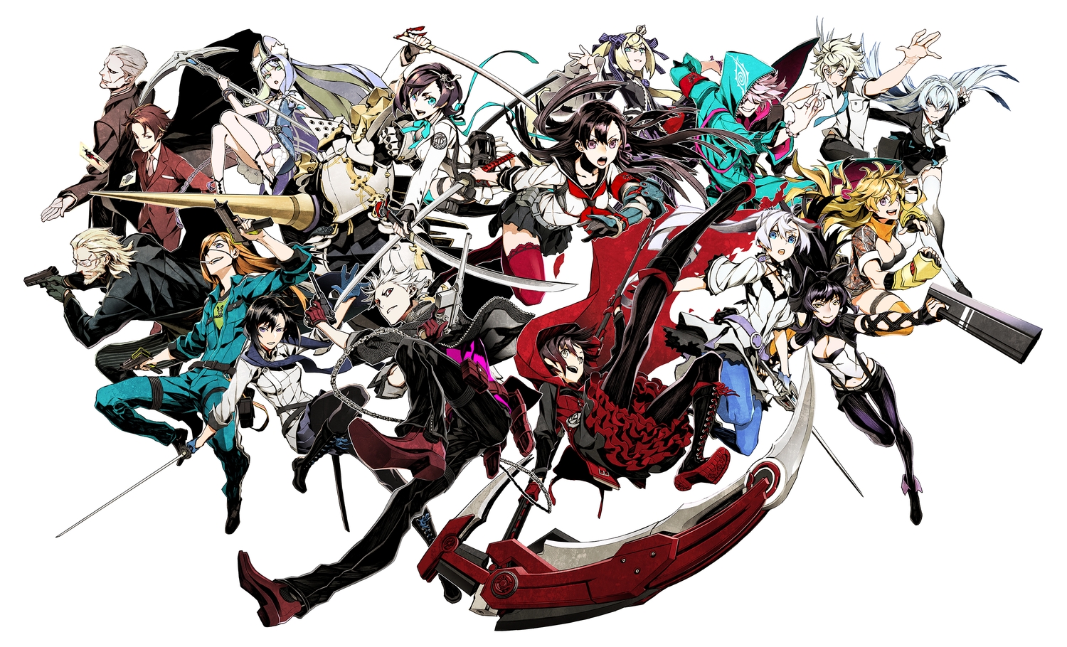 7th_dragon, 7th_dragon_2020, 7th_dragon_iii:_code_vfd, agata_katsuhira, badou_nails, blake_belladonna, chelsea_(7th_dragon), crossover, dogs:_bullets_&_carnage, fortuner_(7th_dragon), fuyumine_naoto, group, hacker_(7th_dragon), haine_rammsteiner, joker_game, kiznaiver, male, mihai_mihaeroff, miwa_shirow, miyoshi_(joker_game), murmur_(7th_dragon), psychic_(7th_dragon), ruby_rose, rwby, samurai_(7th_dragon), sonozaki_noriko, vanisher_(7th_dragon), weapon, weiss_schnee, yang_xiao_long, yuuki_(joker_game)