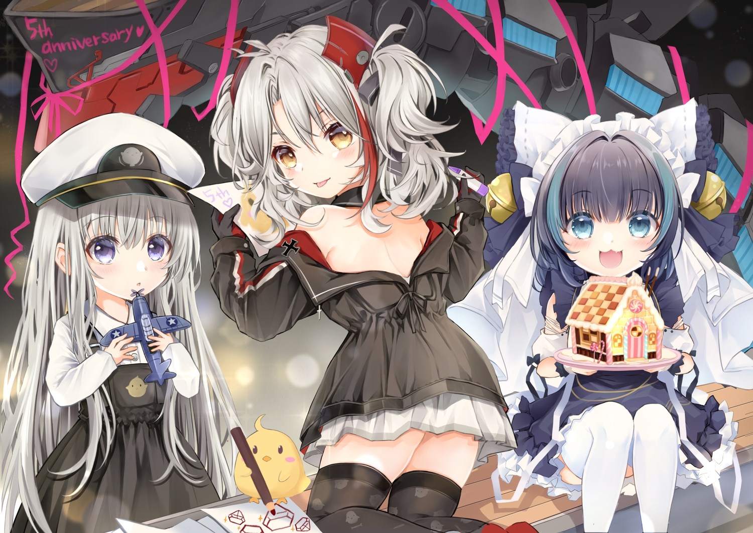anthropomorphism, azur_lane, cheshire_(azur_lane), enterprise_(azur_lane), loli, maya_(tirolpop), prinz_eugen_(azur_lane)