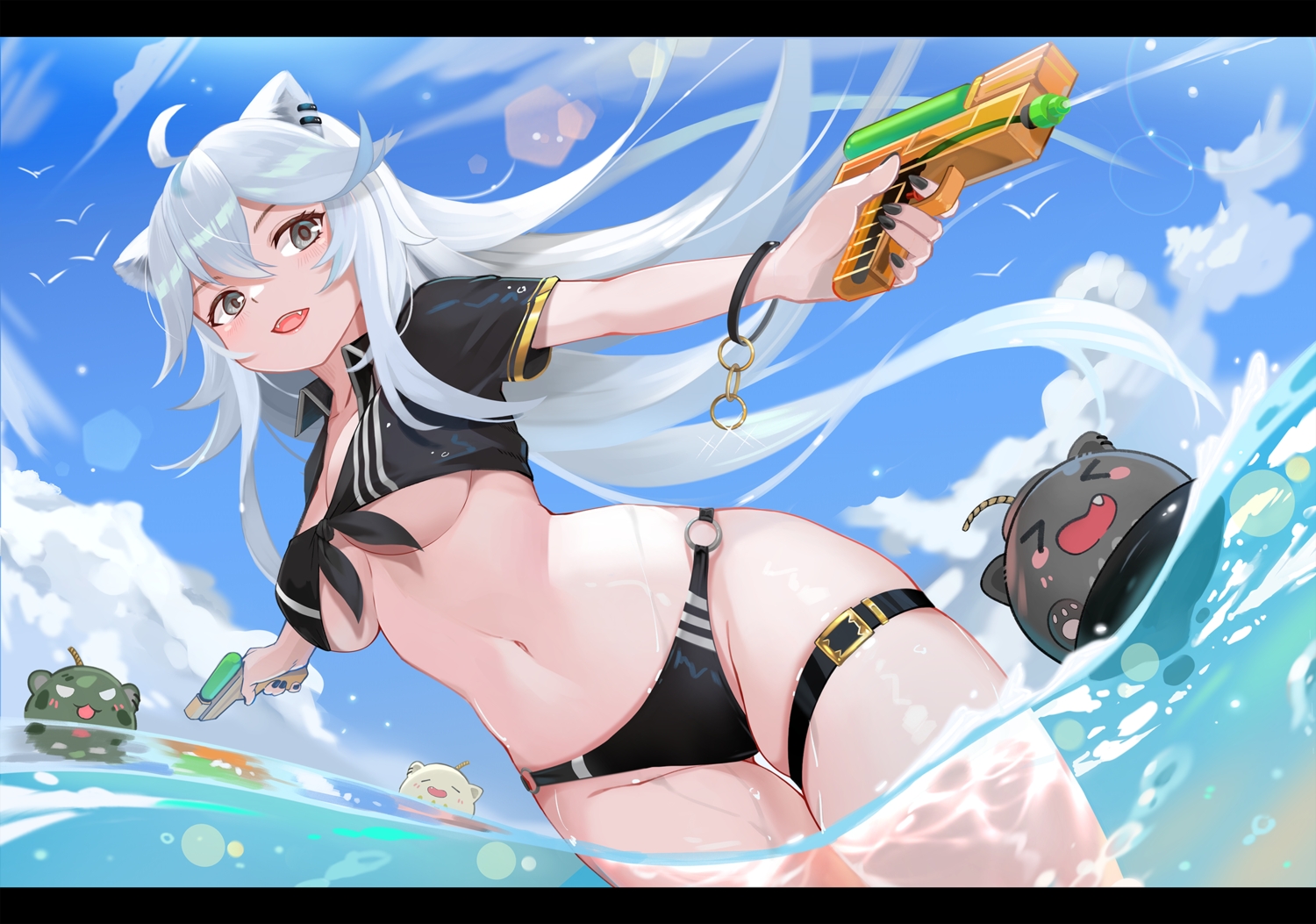 catgirl, hololive, shishiro_botan, underboob, yoshikawa_hiro