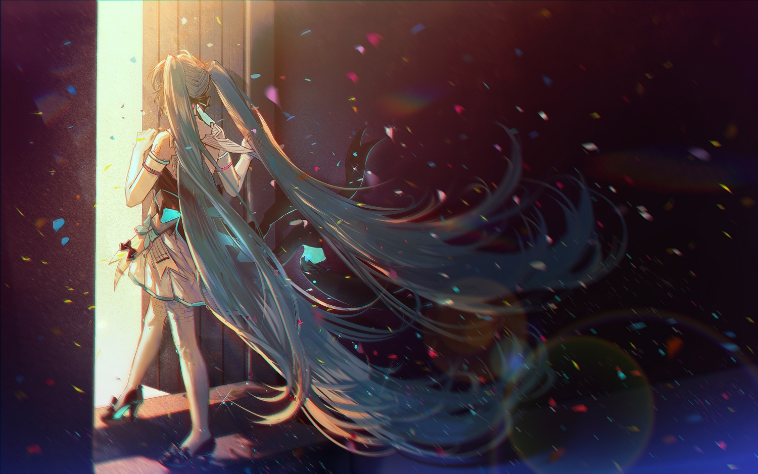 aliasing, hatsune_miku, kleinlight, long_hair, twintails, vocaloid