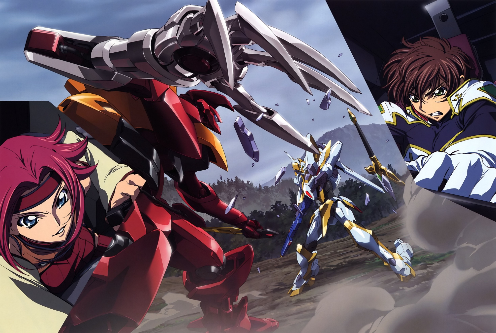 chiba_yuriko, code_geass, kallen_stadtfeld, kururugi_suzaku, mecha, nakata_eiji