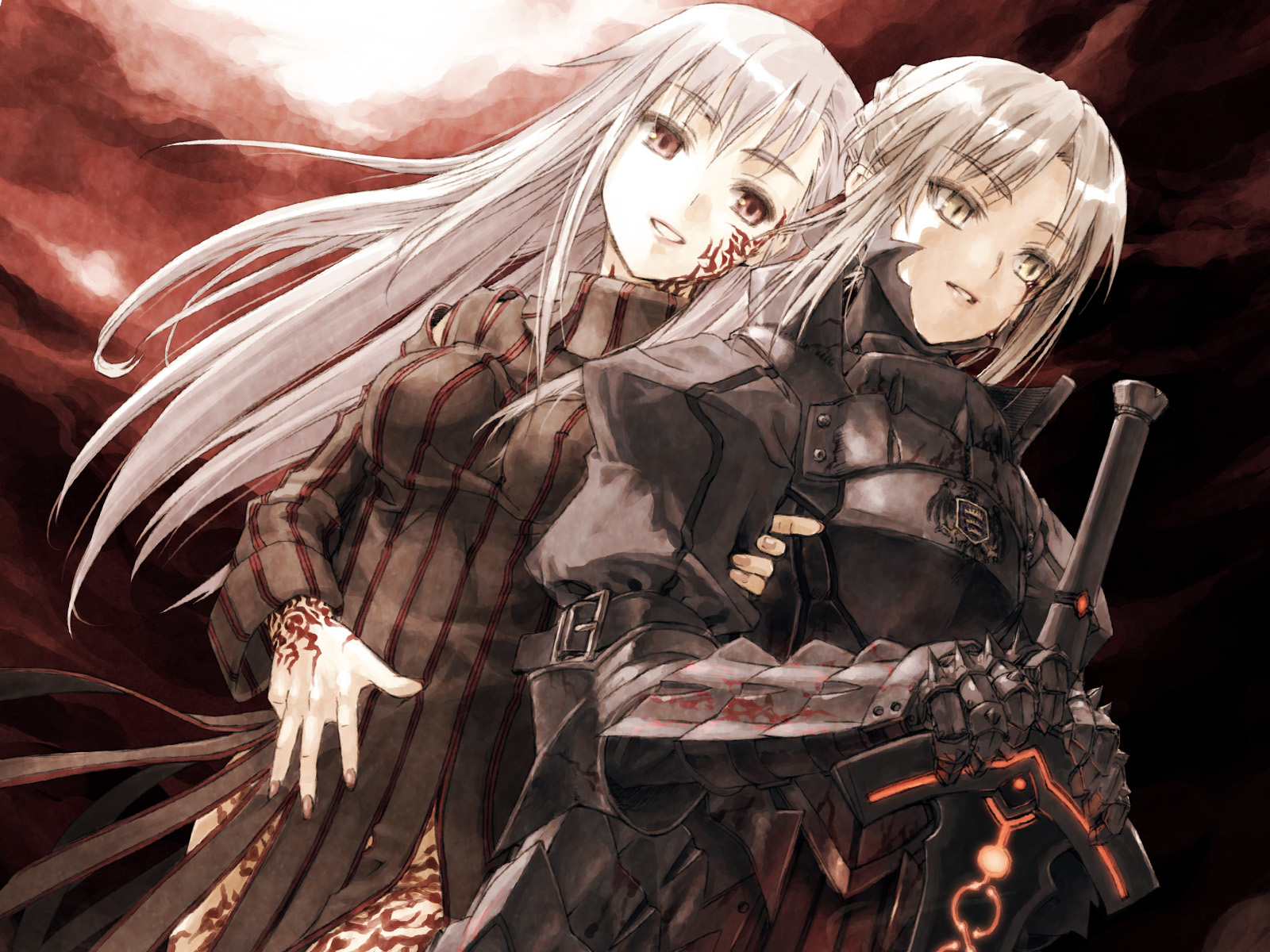 armor, artoria_pendragon_(all), dark_matou_sakura, fate_(series), fate/stay_night, matou_sakura, saber, saber_alter
