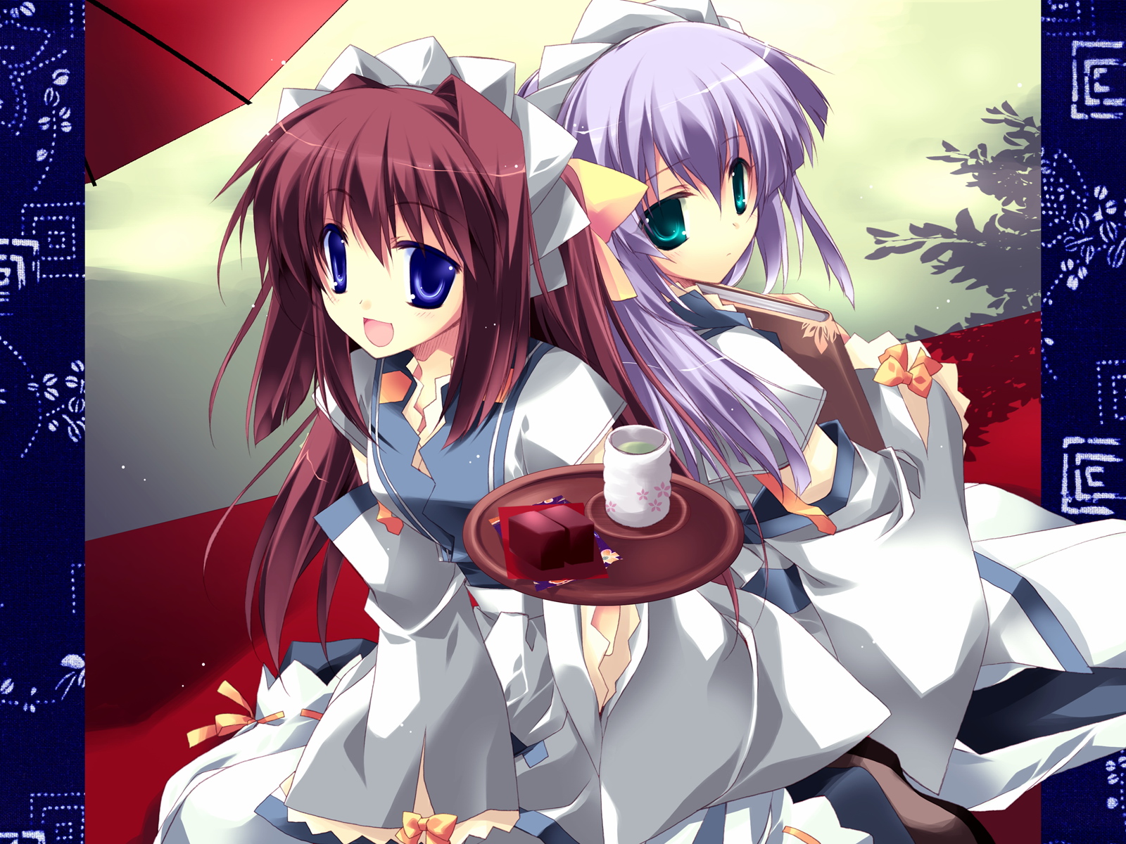 haruno_yume, long_hair, minazuki_haruka, primitive_link, waitress