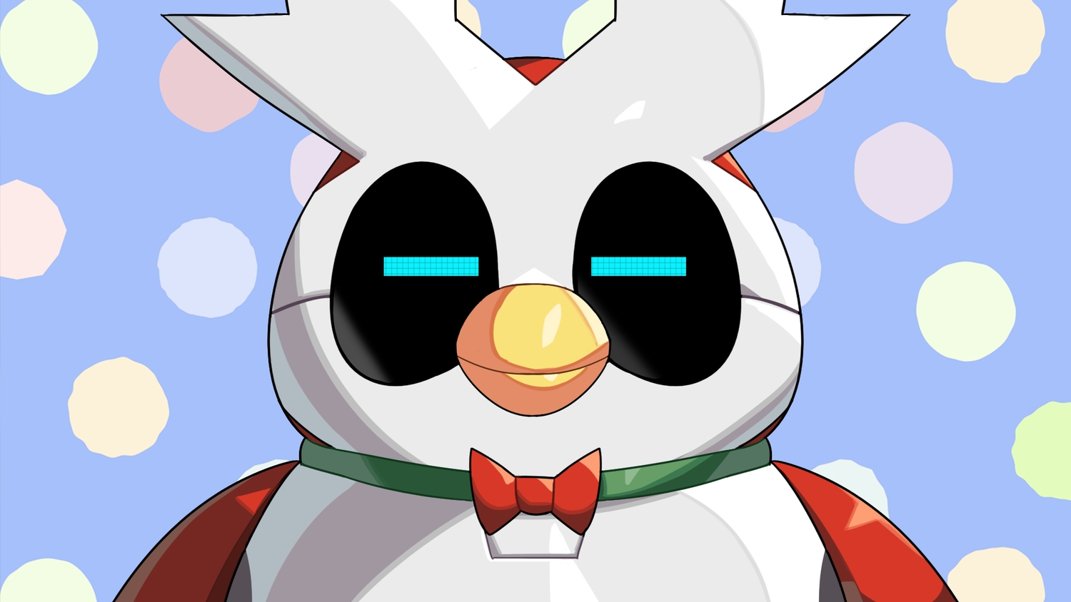 blue, bow, close, drunkoak, iron_bundle, no_humans, pokemon, robot