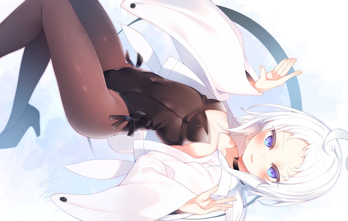 aliasing, animal_ears, aqua_eyes, blush, bunny_ears, choker, fang, hood