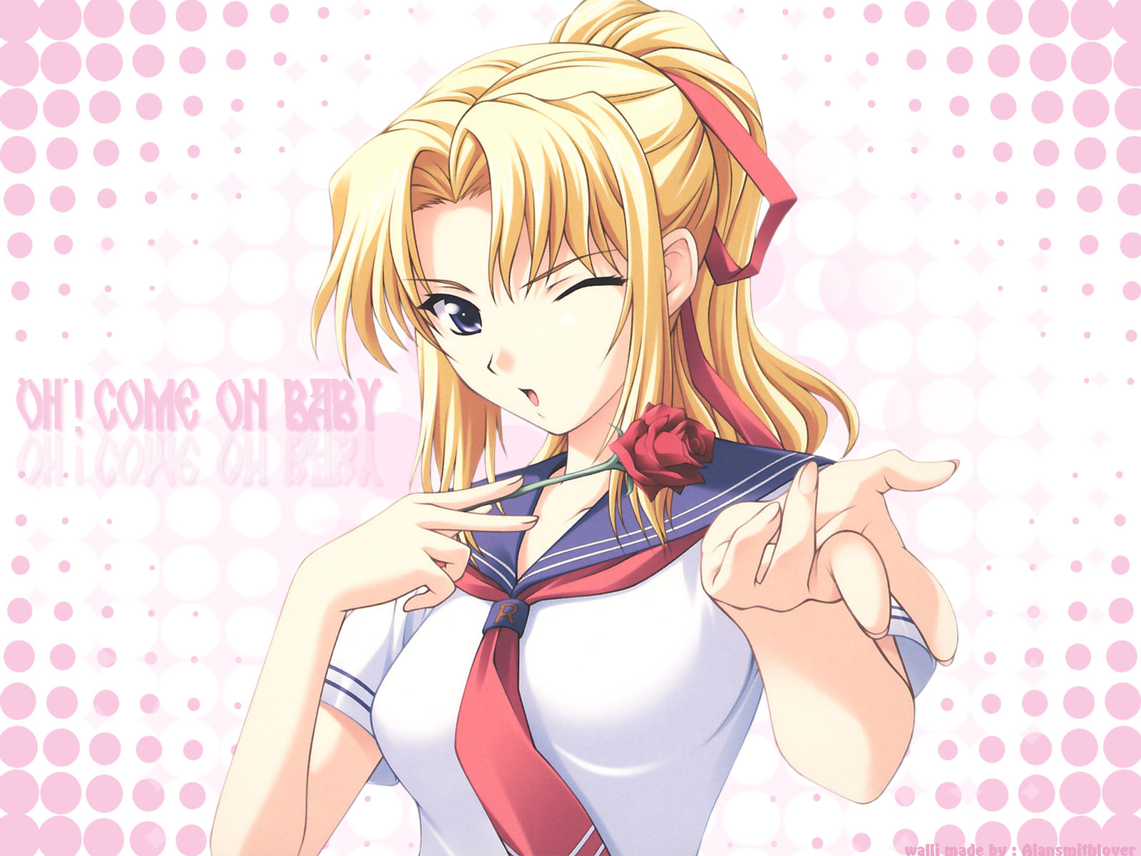 flowers, kiriya_erika, ribbons, rose, school_uniform, tsuyokiss_cool_x_sweet