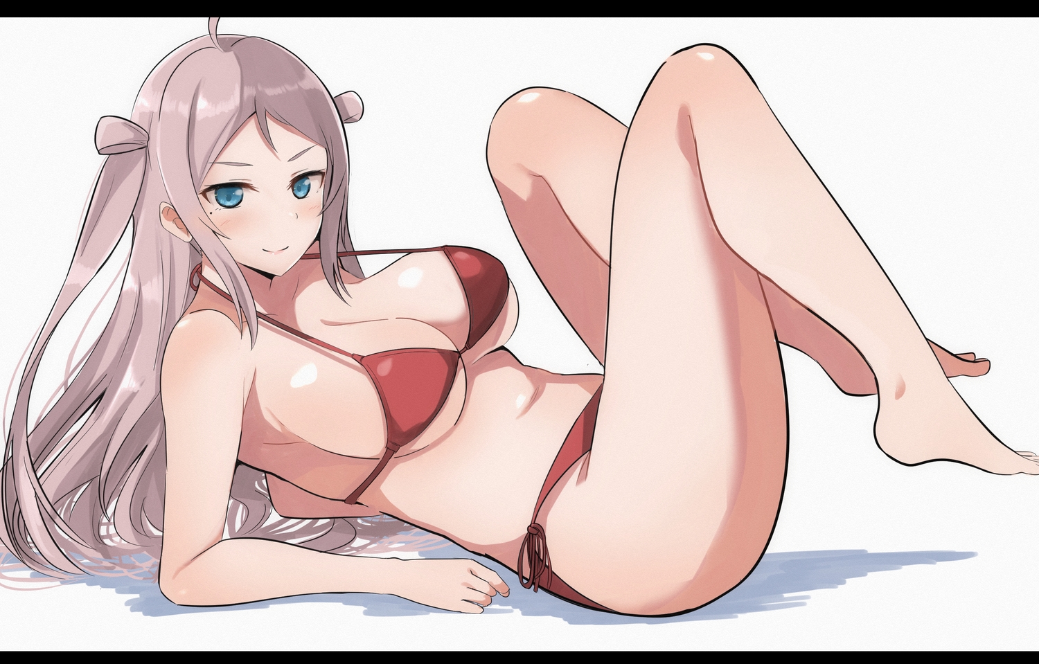 bikini, blue_eyes, breasts, cleavage, gray_hair, long_hair, love_live!_nijigasaki_high_school_idol_club, love_live!_school_idol_project