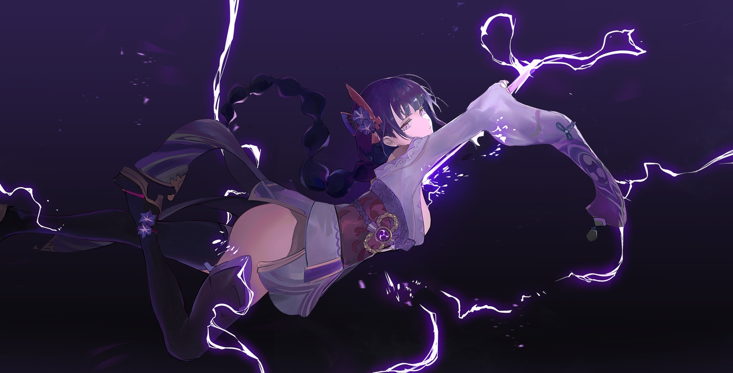 genshin_impact, japanese_clothes, koio, purple, raiden_shogun