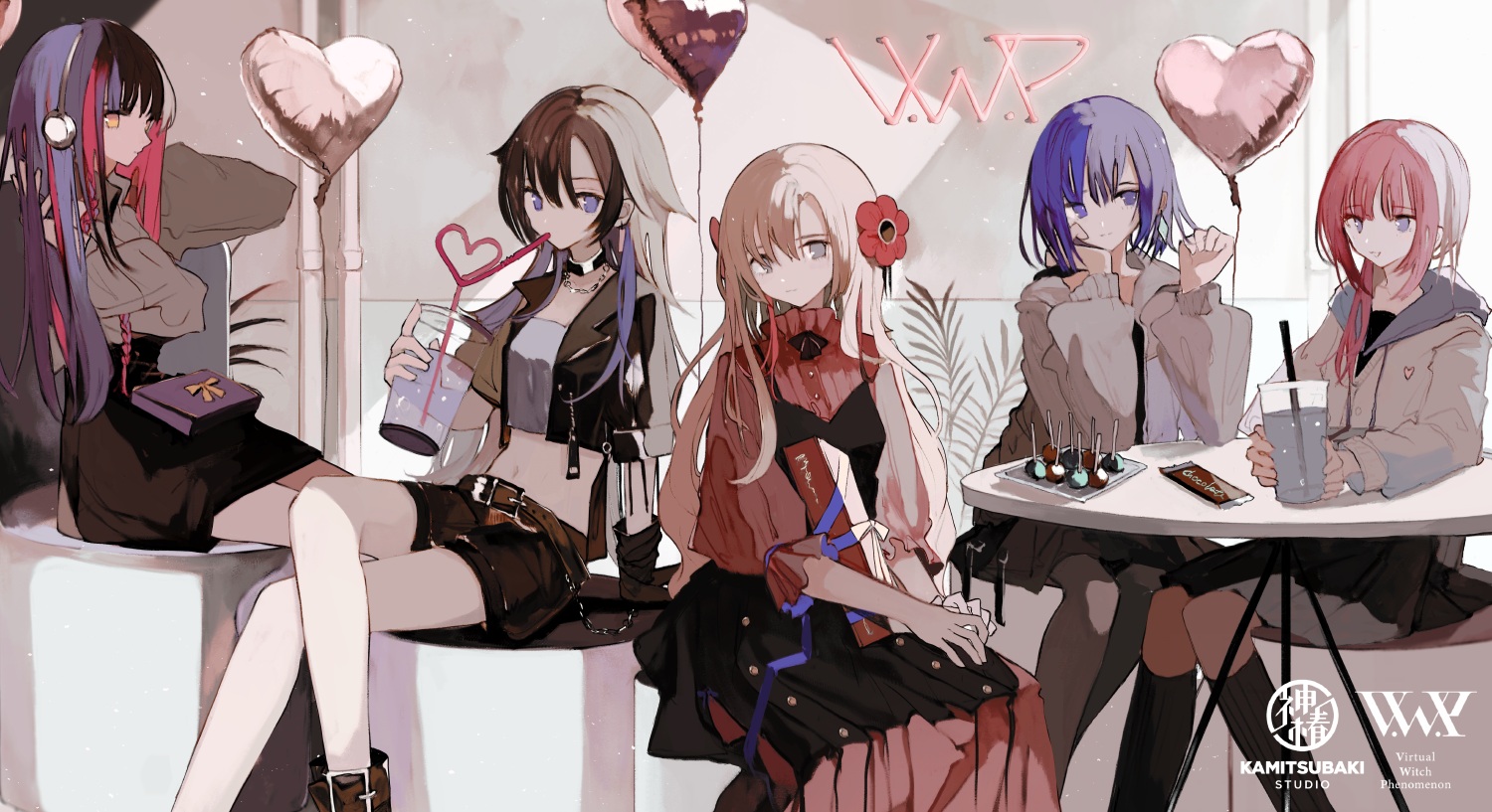 chocolate, drink, group, harusaruhi, isekaijoucho, kaf, kamitsubaki_studio, koko_(kamitsubaki_studio)
