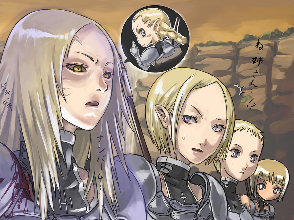 blonde_hair, clare, claymore, deneve_(claymore), helen, miria, ophelia, tea_(nakenashi)