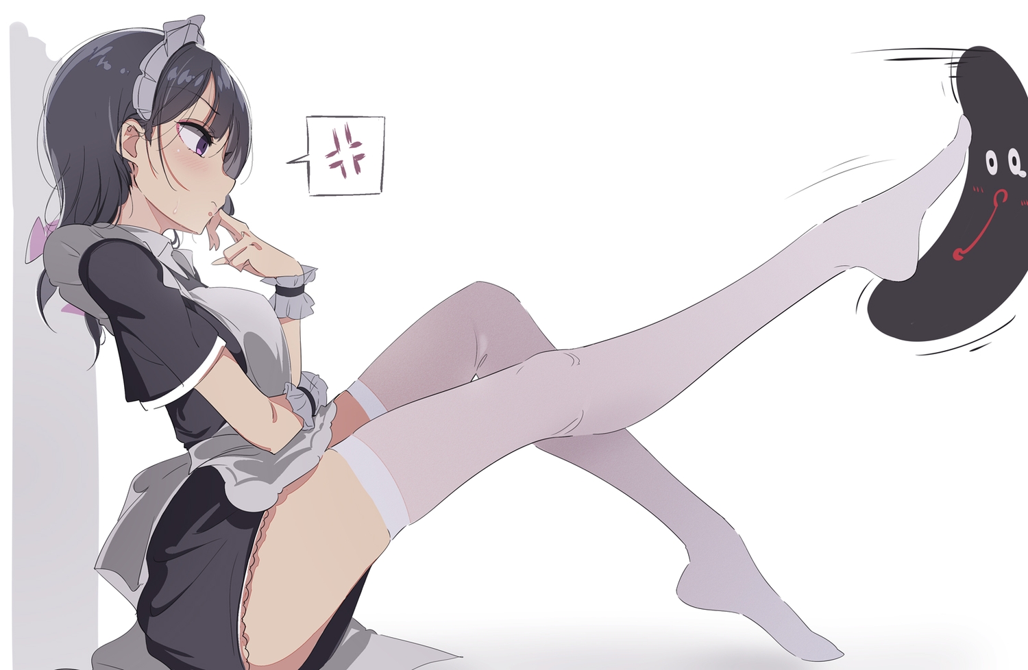 apron, headdress, katuo1129, maid, original, thighhighs, wristwear