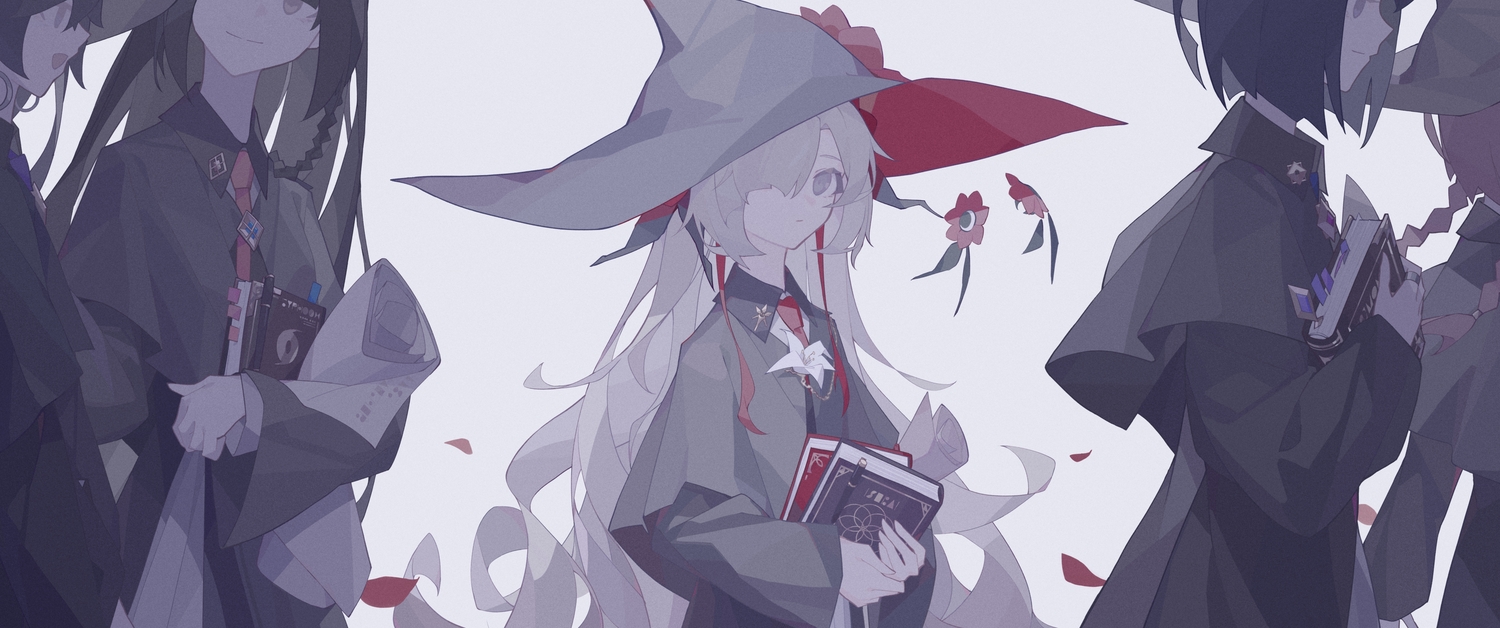 book, fagun_yibei, group, harusaruhi, hat, isekaijoucho, kaf, kamitsubaki_studio