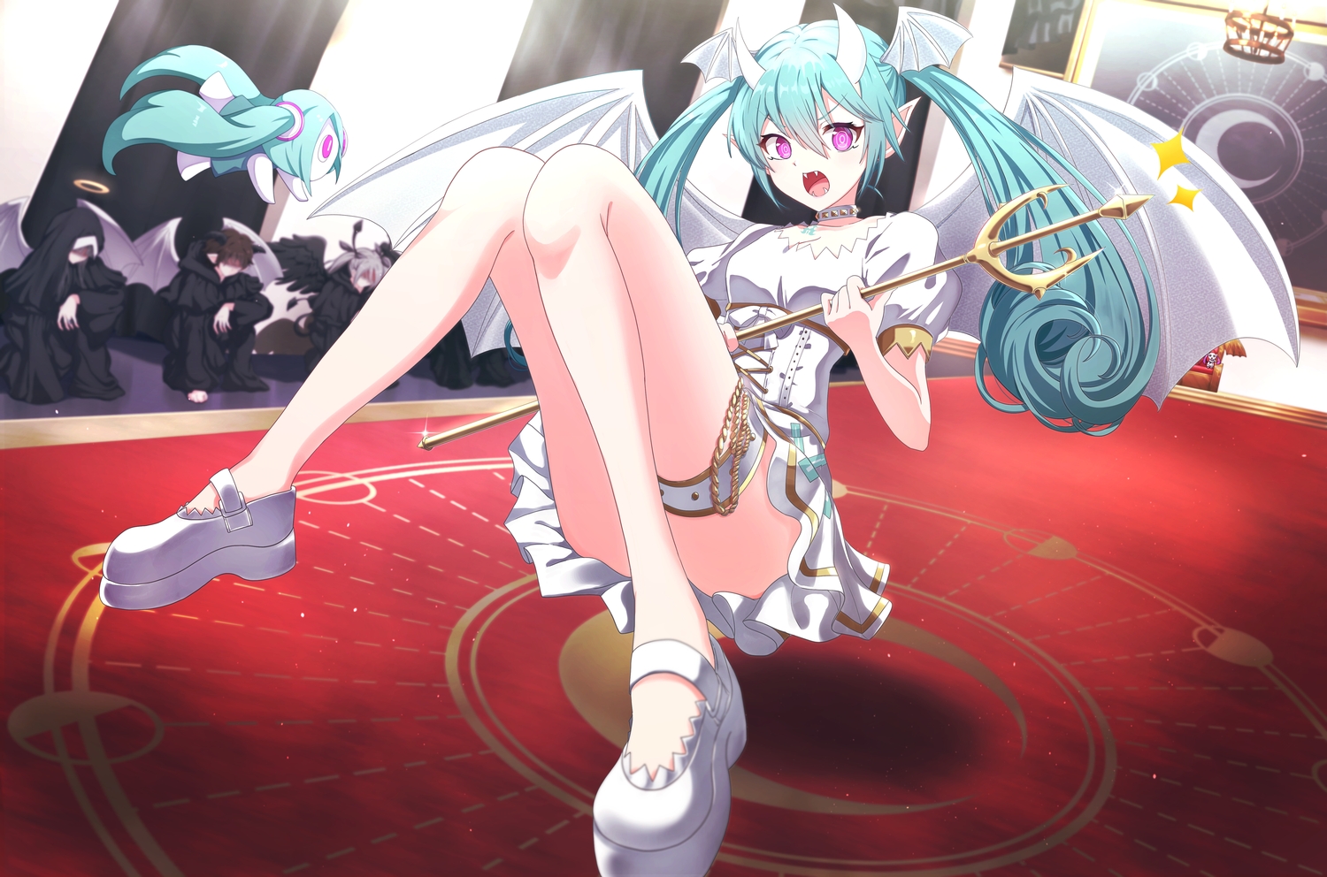 choker, demon, fang, garter, hatsune_miku, horns, itogari, jpeg_artifacts