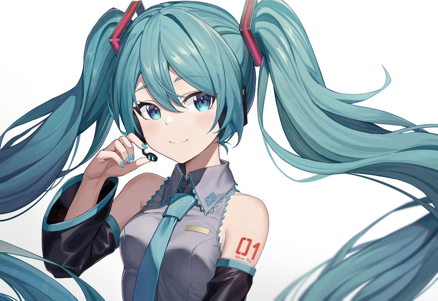 aqua_eyes, aqua_hair, bib_(bibboss39), hatsune_miku, long_hair, tie, twintails, vocaloid