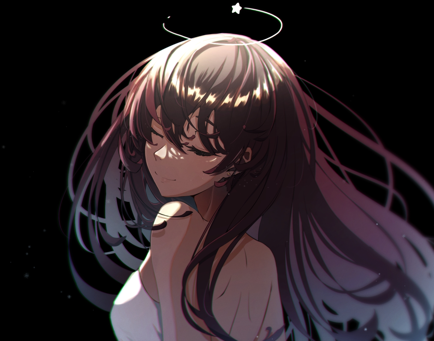 black, brown_hair, halo, kasoku_souchi, long_hair, original