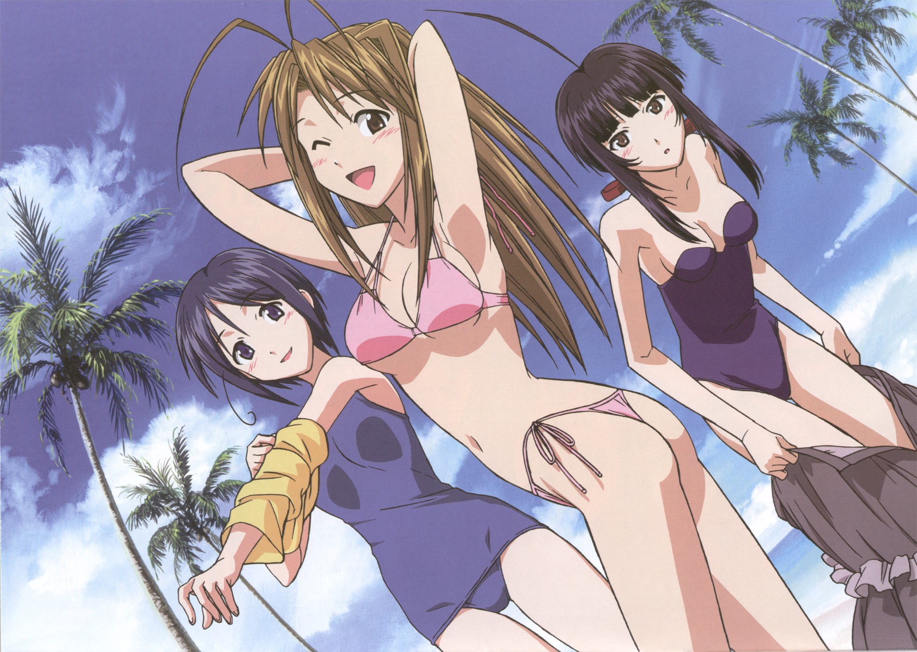 bikini, love_hina, maehara_shinobu, narusegawa_naru, swimsuit, undressing, urashima_kanako