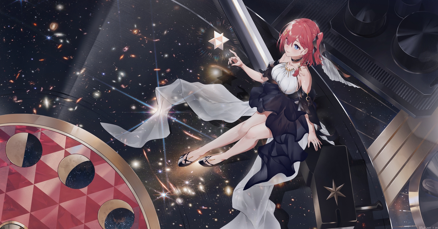 asta_(honkai:_star_rail), blue_eyes, braids, choker, dress, honkai_(series), honkai:_star_rail, ponytail