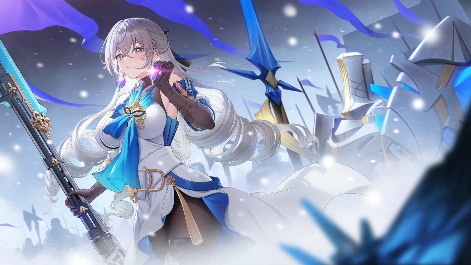 armor, blush, boots, bronya_rand, dress, elbow_gloves, fukuro_ko_(greentea), gloves