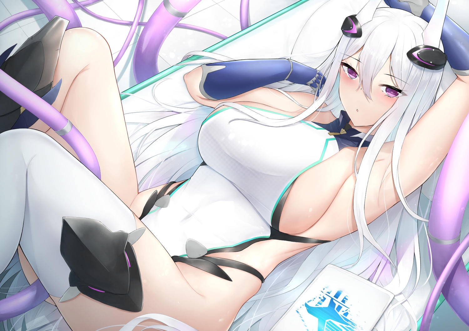 anthropomorphism, armor, azur_lane, breasts, elbow_gloves, gloves, gray_hair, kearsarge_(azur_lane)