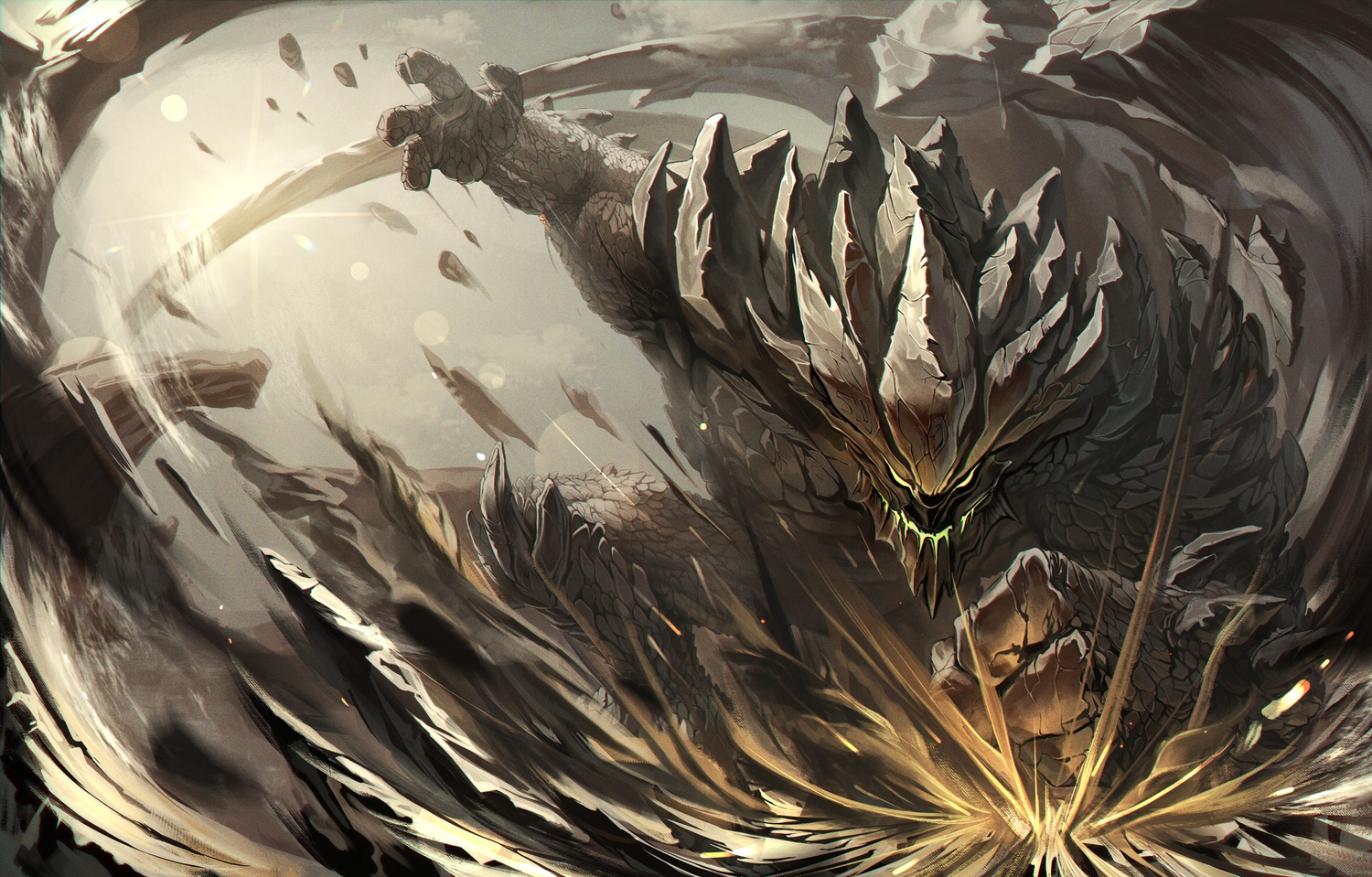 brown, league_of_legends, malphite, mecha_(alswp), no_humans