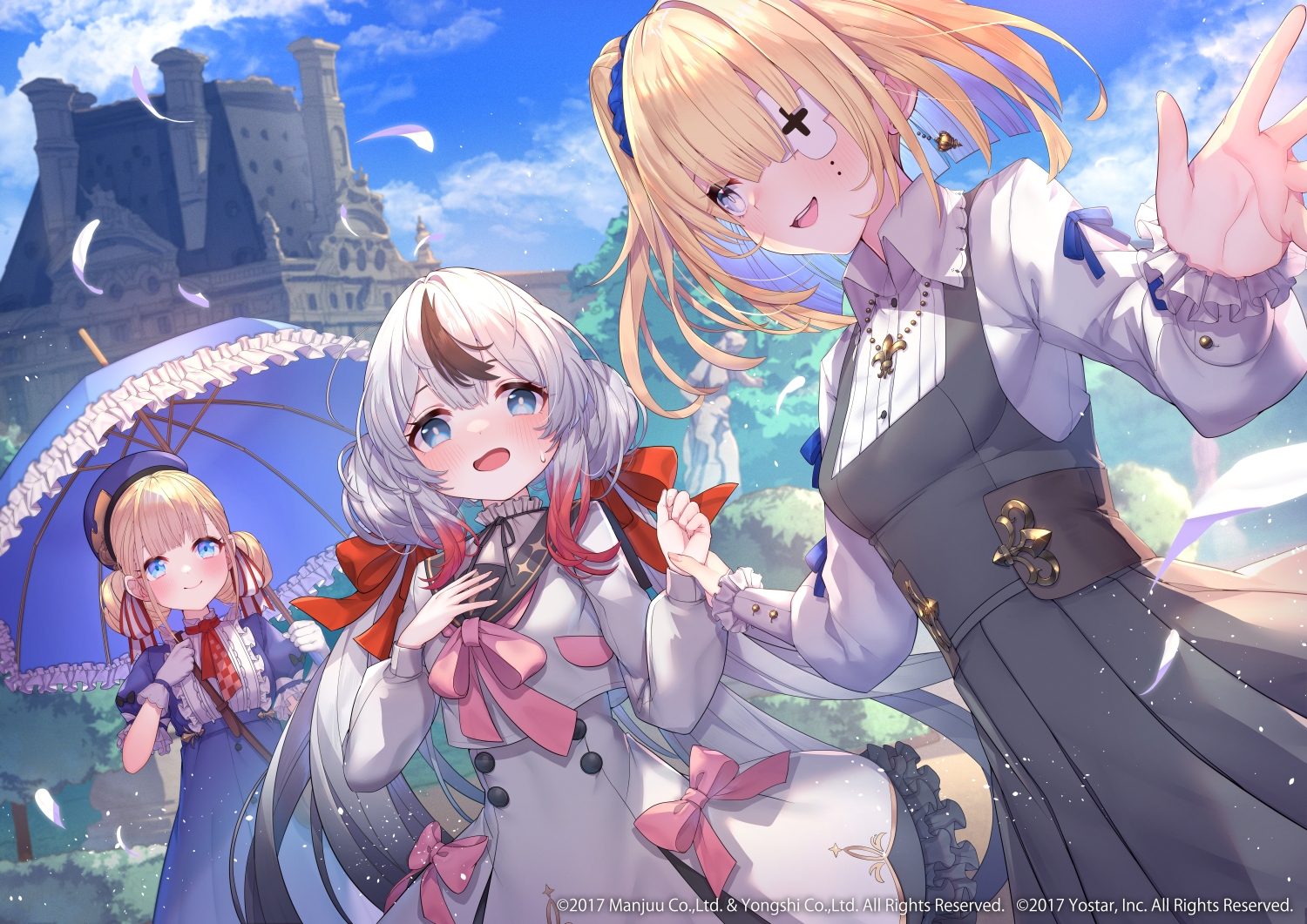 aliasing, anthropomorphism, aqua_eyes, azur_lane, blonde_hair, blue_eyes, blush, bow