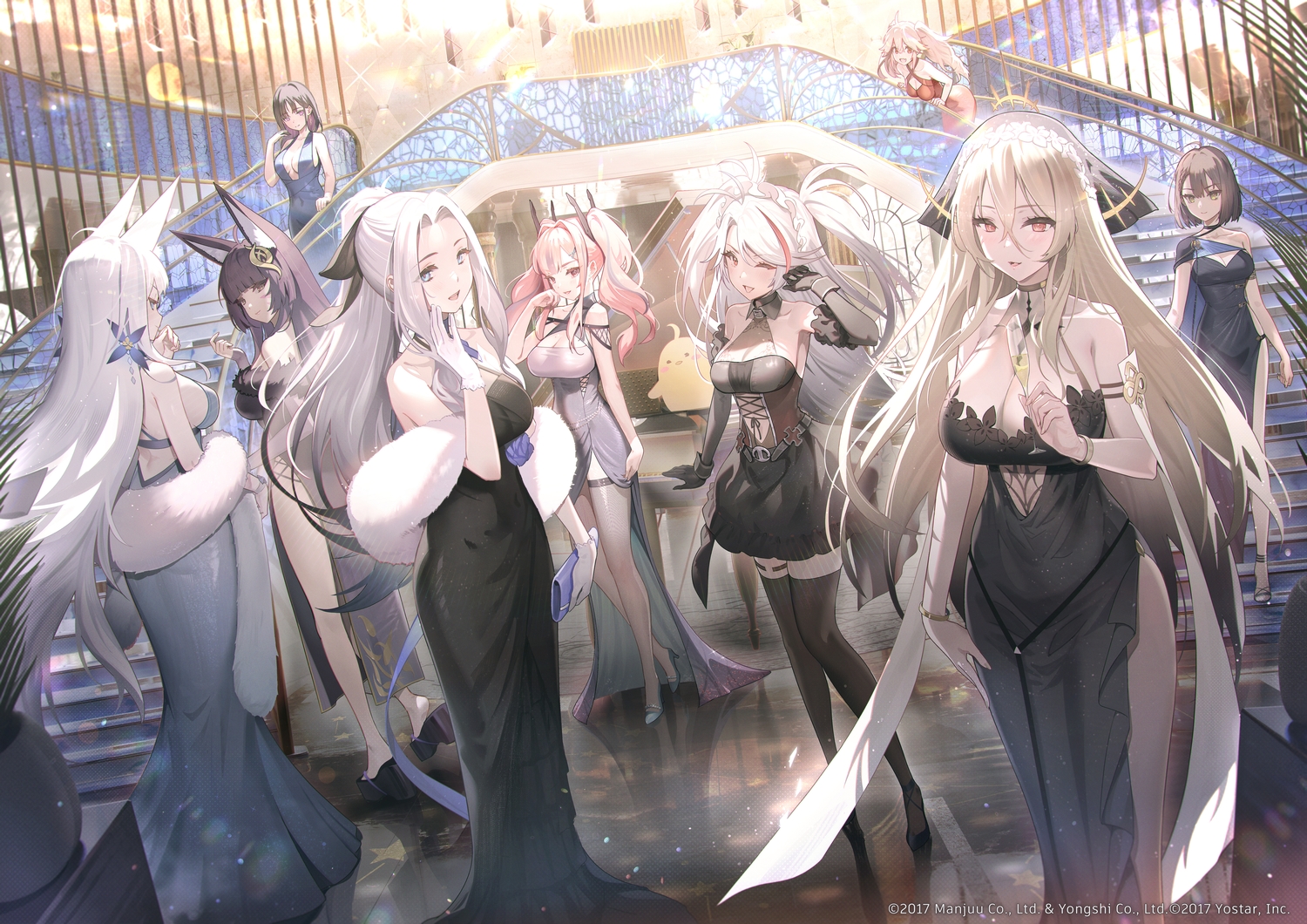 animal, animal_ears, anthropomorphism, azur_lane, baltimore_(azur_lane), bird, black_hair, blonde_hair