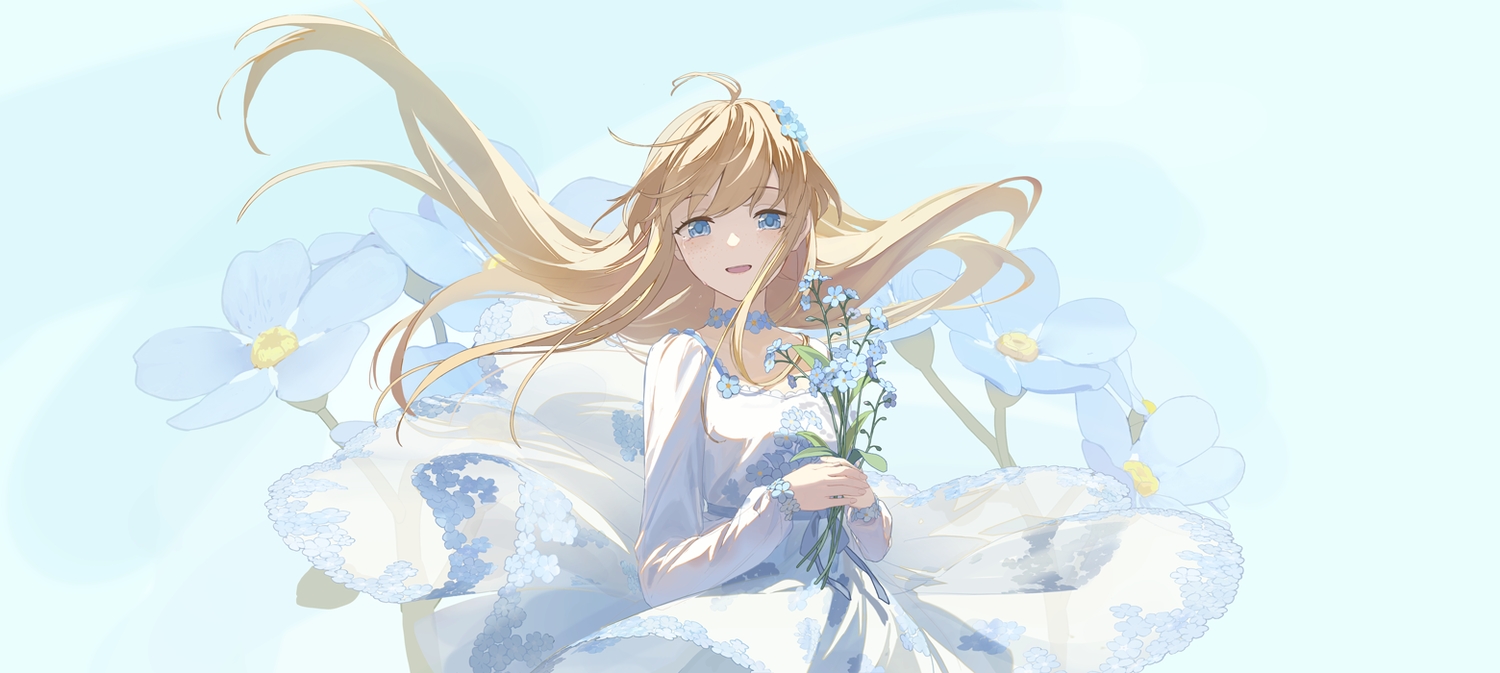anthropomorphism, blonde_hair, blue_eyes, bow, choker, close, crying, dress
