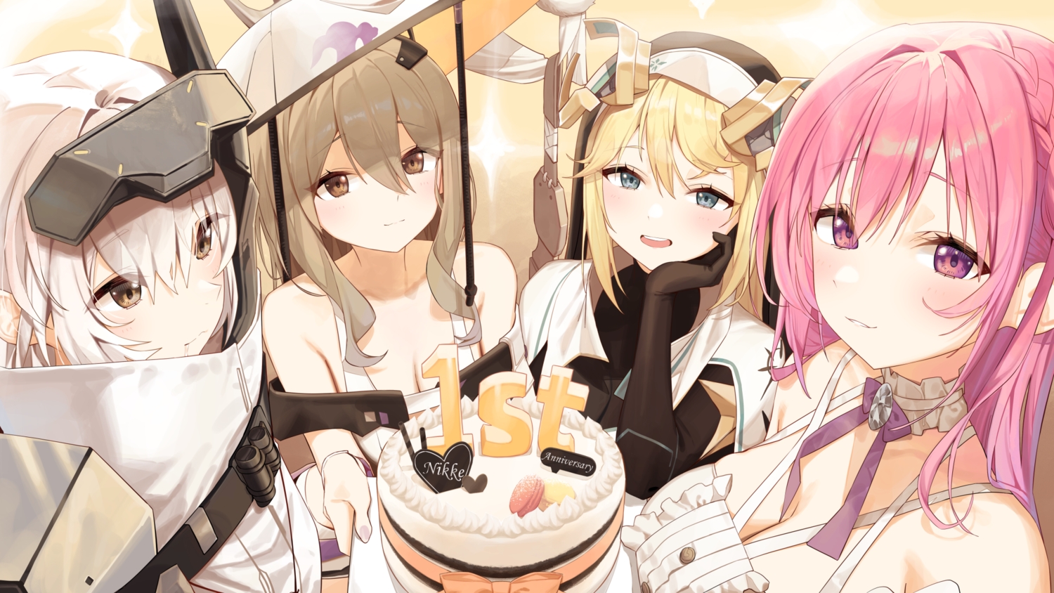 blonde_hair, blue_eyes, blush, bow, braids, breasts, brown_eyes, brown_hair