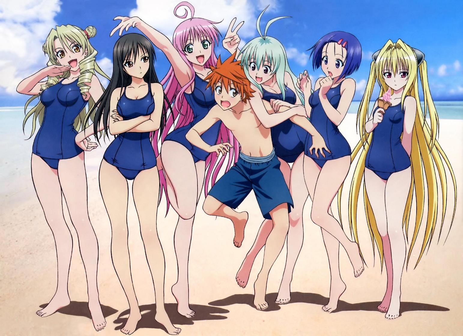 golden_darkness, kotegawa_yui, lala_satalin_deviluke, run_elsie_jewelria, sairenji_haruna, school_swimsuit, swimsuit, tenjouin_saki