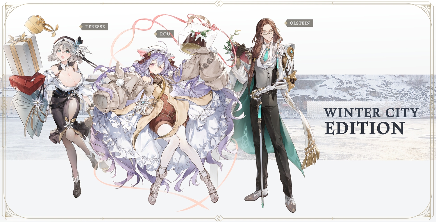 armor, breasts, brown_dust, brown_dust_2, brown_hair, chap_sal_!, christmas, cleavage