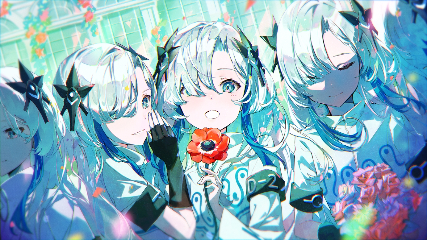 cevio, gloves, gray_eyes, kamitsubaki_studio, long_hair, sakinoji, sekai_(cevio), white_hair