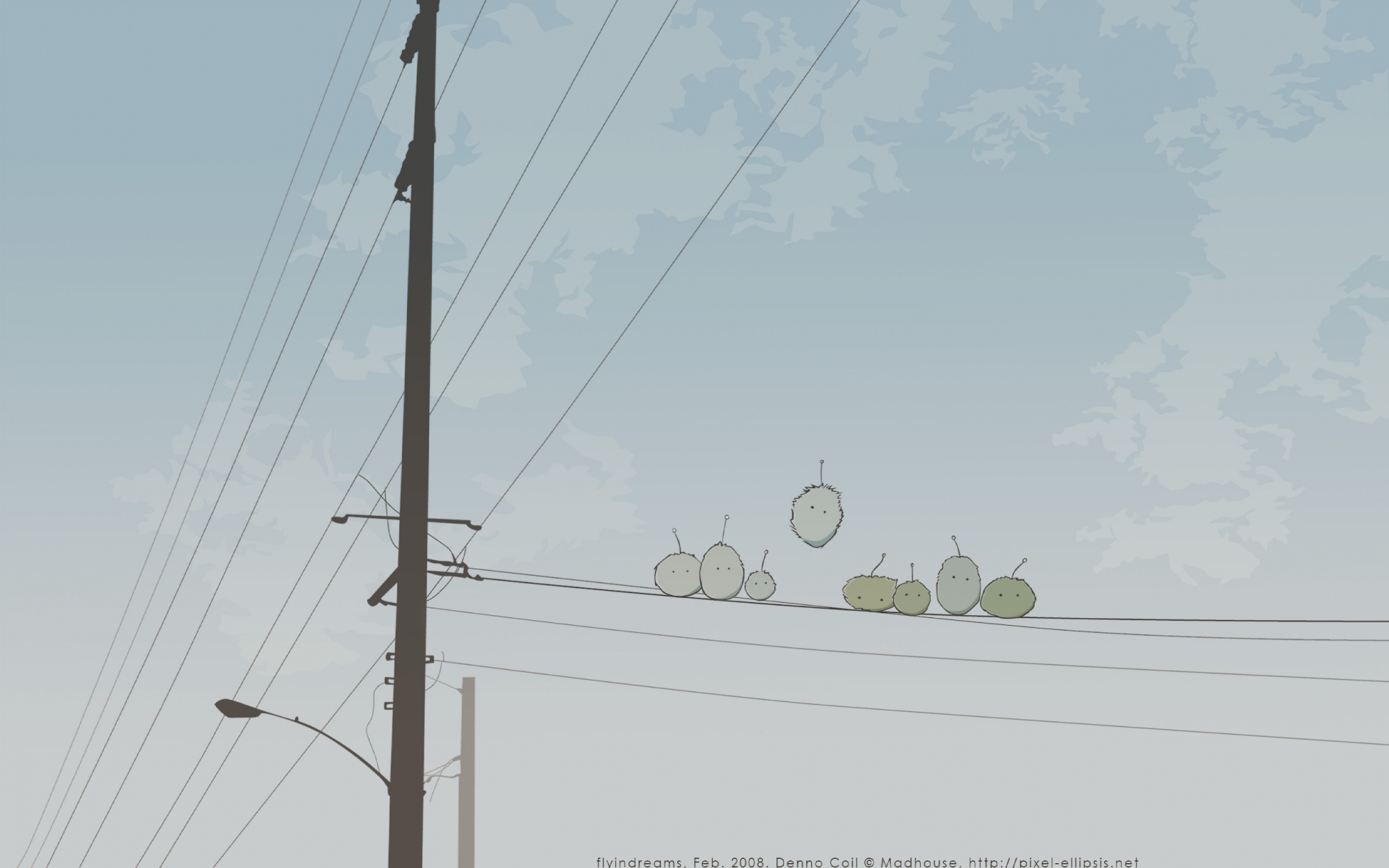 dennou_coil, mojo_(dennou_coil), sky, watermark