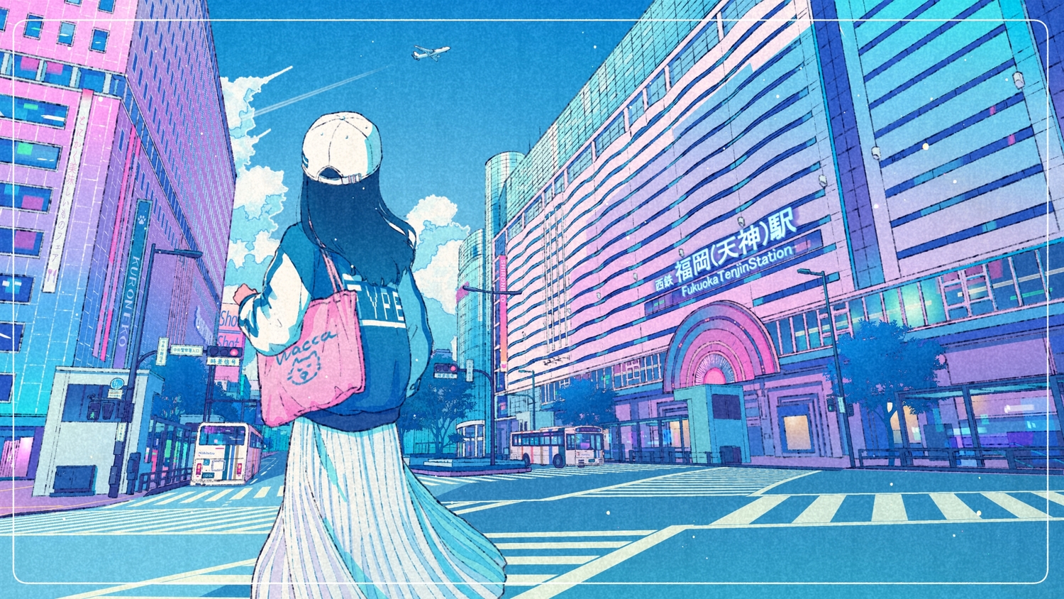 aircraft, building, car, city, clouds, hat, original, polychromatic