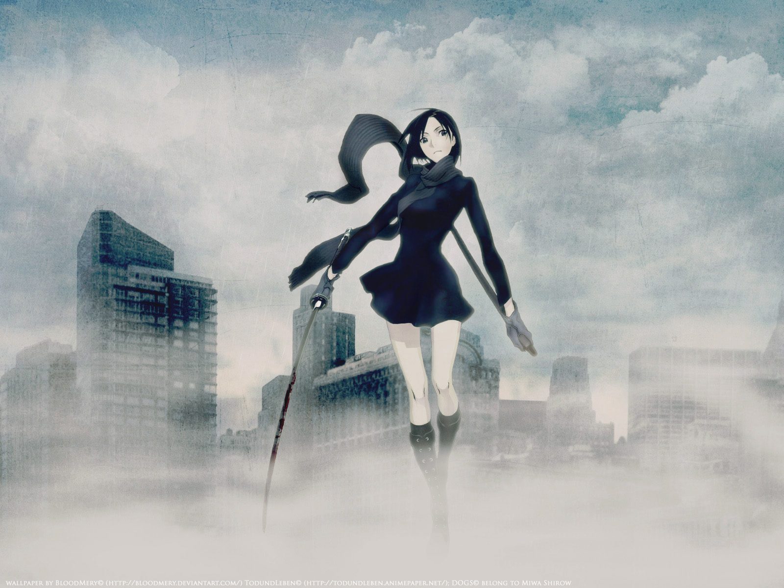 blood, dogs:_bullets_&_carnage, fuyumine_naoto, katana, miwa_shirow, sword, weapon