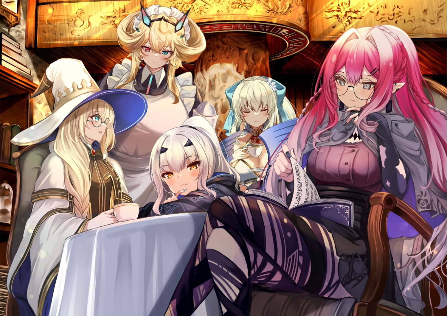 aqua_eyes, baobhan_sith_(fate), barghest_(fate), bicolored_eyes, blonde_hair, blush, braids, fate/grand_order