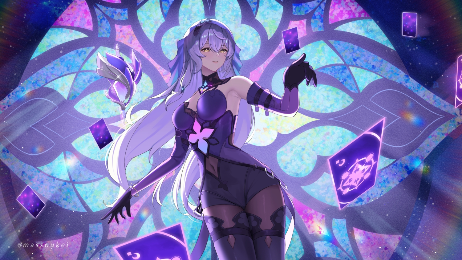 black_swan_(honkai:_star_rail), blush, breasts, elbow_gloves, gloves, headdress, honkai_(series), honkai:_star_rail