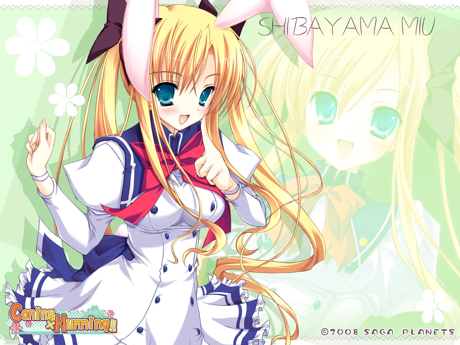 animal_ears, aqua_eyes, blonde_hair, bunny_ears, bunnygirl, coming_x_humming, hontani_kanae, long_hair
