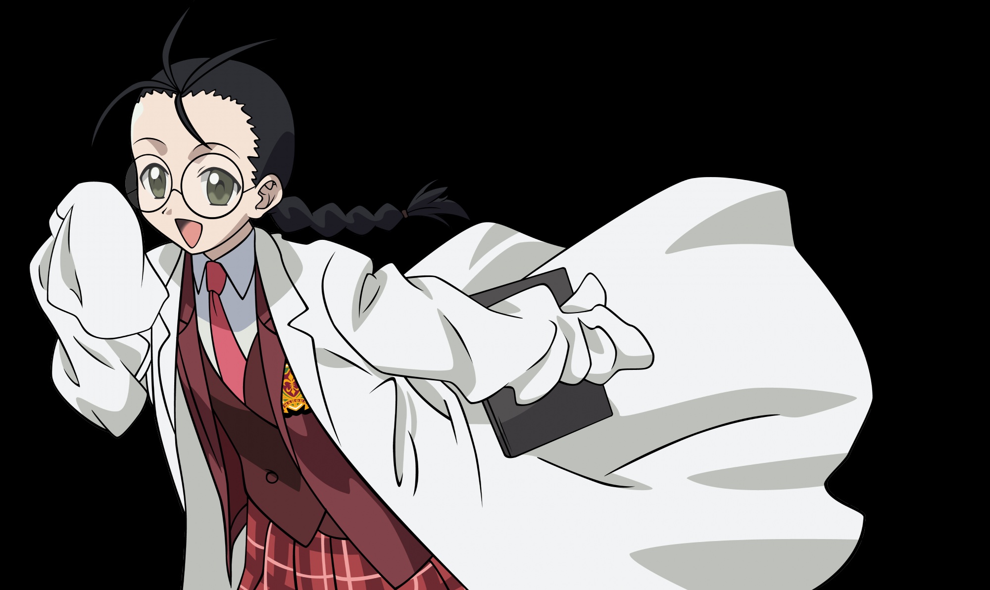 hakase_satomi, mahou_sensei_negima, transparent, vector