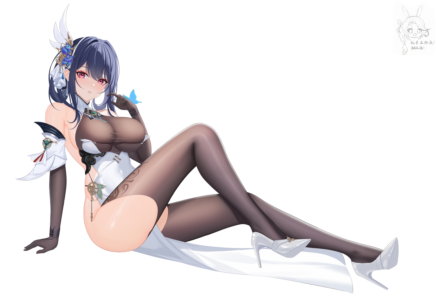 anthropomorphism, azur_lane, birdking_(king33), black_hair, breasts, chen_hai_(azur_lane), chinese_clothes, chinese_dress