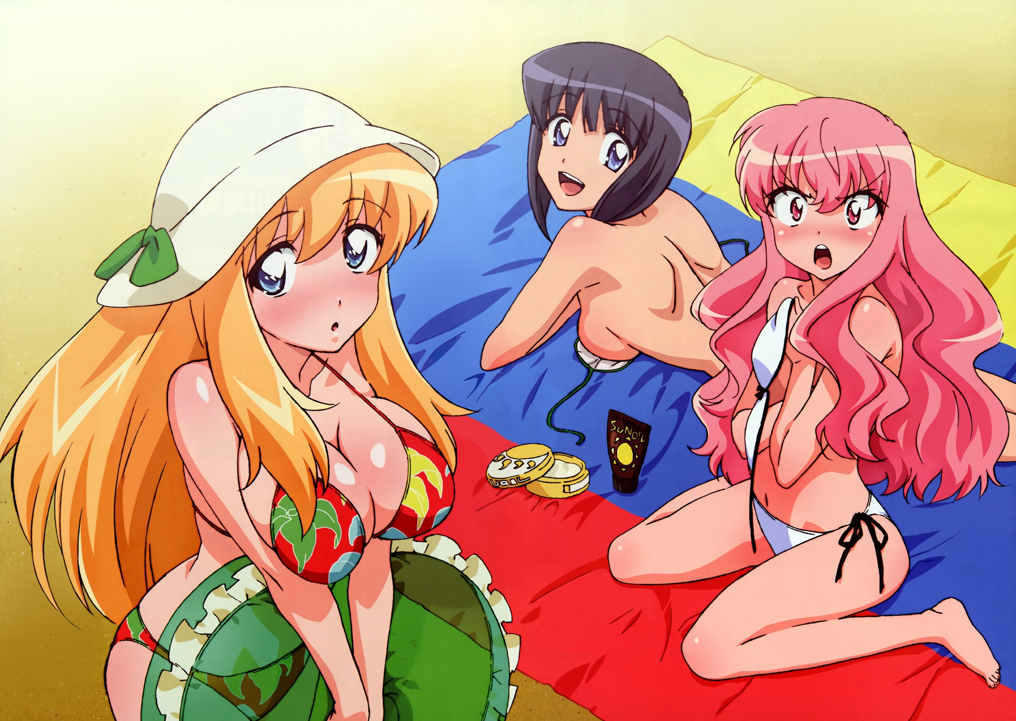 beach, bikini, louise_françoise_le_blanc_de_la_vallière, scan, siesta, swim_ring, swimsuit, tiffania_westwood