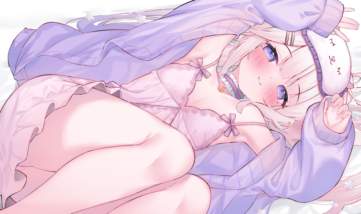 blonde_hair, blush, bow, choker, eip_(pepai), flat_chest, iriam, long_hair